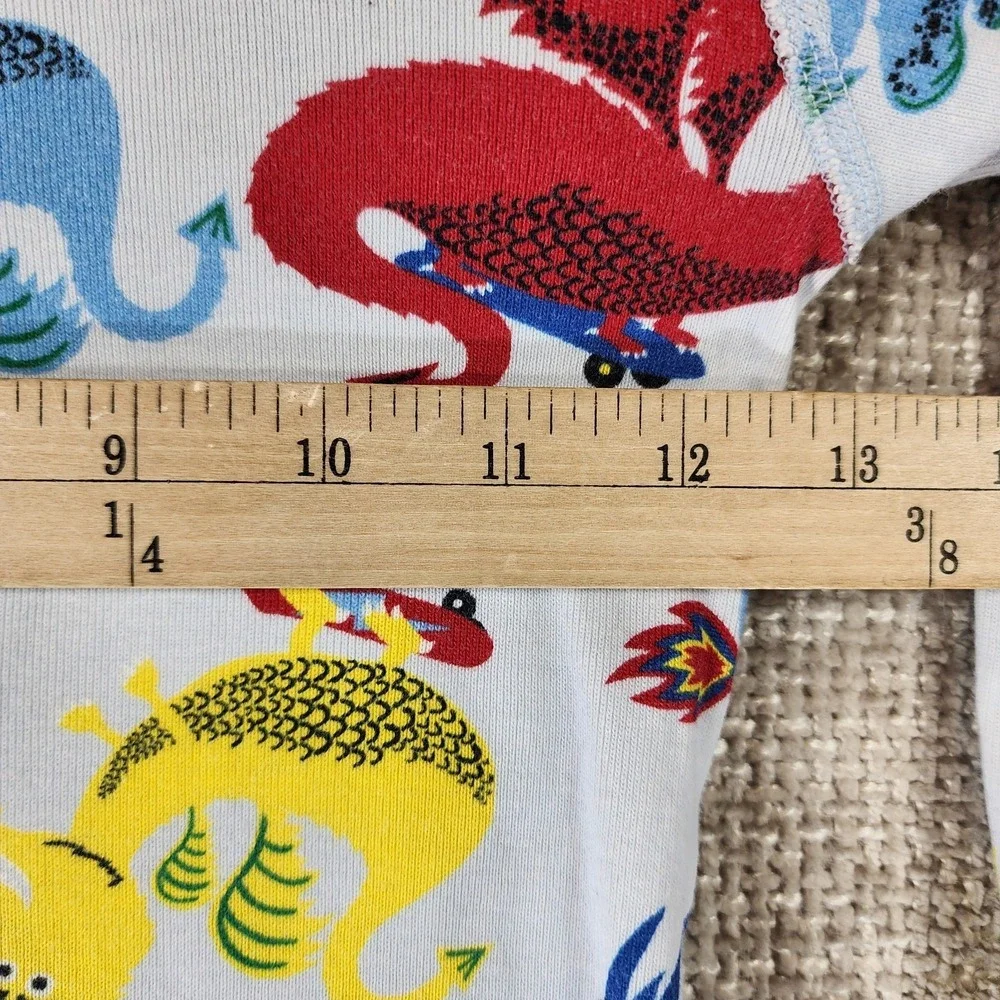Hanna Andersson Dragons Pajama Set Kids 8 Light Blue Stretch Knit Organic Cotton